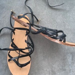 J. Crew black leather sandals